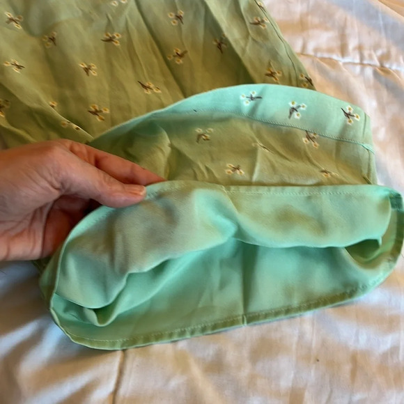 COACH Printed Loom Pants. Green and white size 0/ XS-S NWOT lightweight summer - Picture 15 of 16